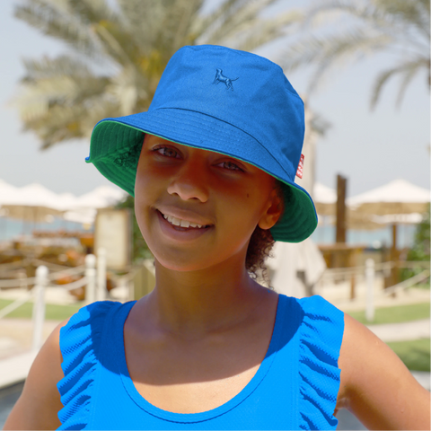 BEACHSIDE GIRL BUCKET HAT - BIOSPHERE/GREEN