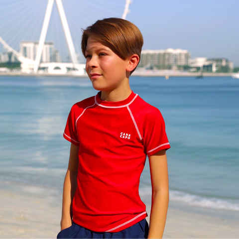 CASEY BOYS RASH VEST - RED