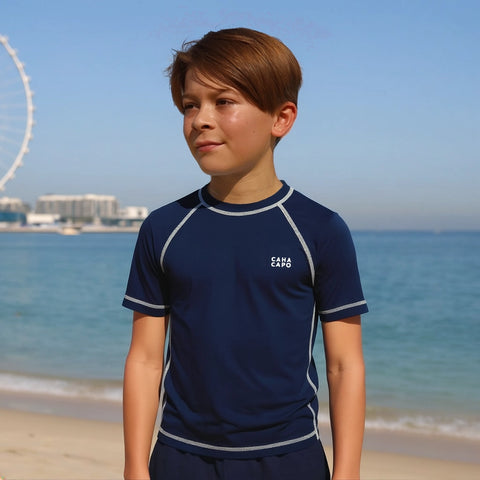 CASEY BOYS RASH VEST - NAVY