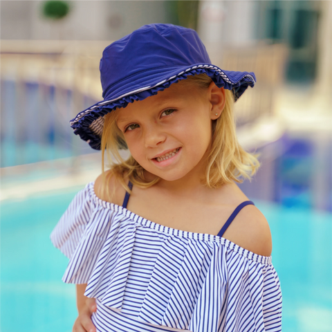 ELIZA HAT - NAVY / WHITE STRIPE