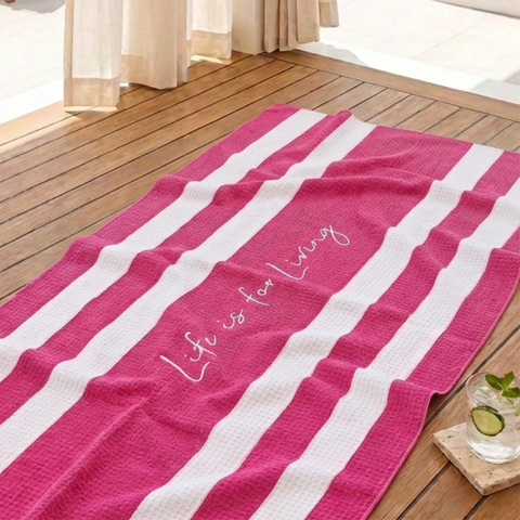 SANDY TOWEL - MINI PALM - HOTPINK