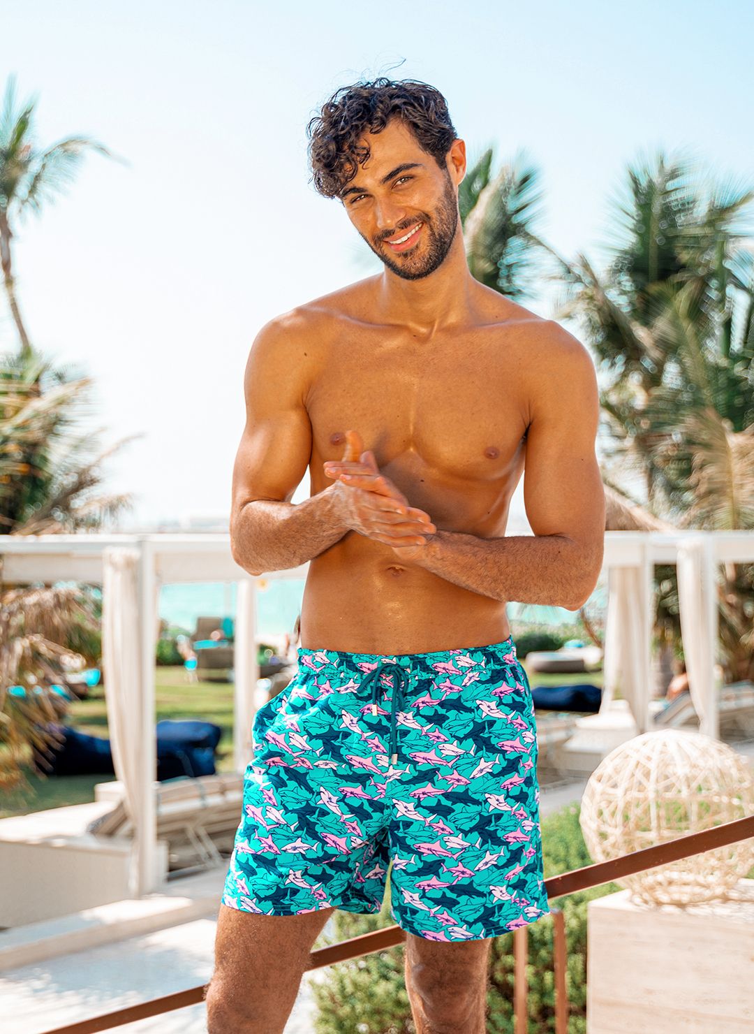 The Az are essential CAHA CAPO boardshorts in Shark print. Part of the CAHA CAPO men's swimwear collection.