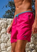 The Mike are essential CAHA CAPO boardshorts in hot pink. Part of the CAHA CAPO men's swimwear collection.