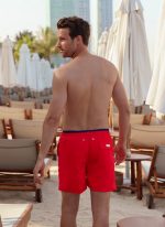 The Mike are essential CAHA CAPO boardshorts in red. Part of the CAHA CAPO men's swimwear collection.