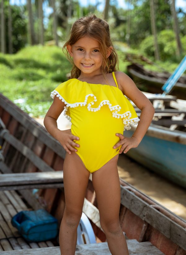 The Pippa Mini Capo One Piece swimsuit by CAHA CAPO is part of our girl's swimwear collection, an essential Yellow One Piece.