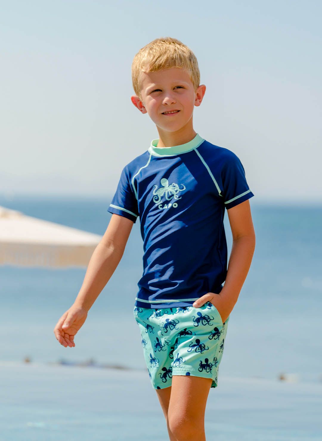 The Jack are essential CAHA CAPO boardshorts in Octopus Turquoise. Part of the CAHA CAPO boy's swimwear collection.