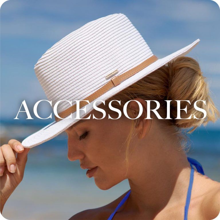The accessories range by CAHA CAPO Includes beachwear accessories for women and men and features flip flops, beach towels, caps & hats, bags and sarongs.