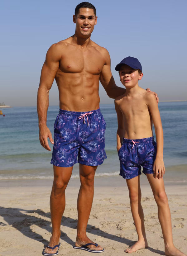 THE OMBRE OCTO – NU BLUE BOARDSHORTS SET